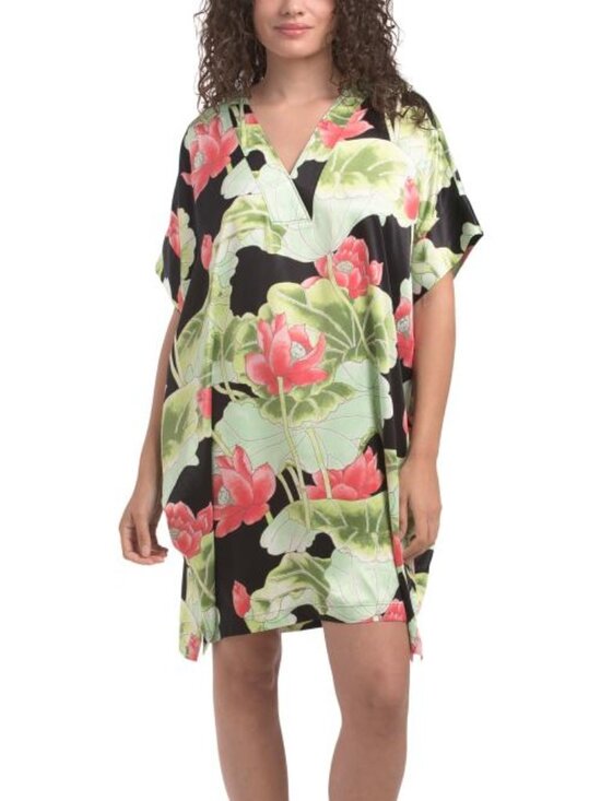 N NATORI Other - N NATORI Ascendant Lotus Printed Satin Long Sleepshirt